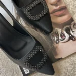 کفش پاشنه سه سانت ساتن کد 8036